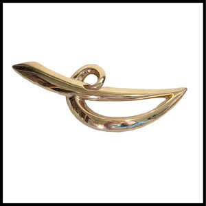 Vintage Pierre Lang Abstract Brooch Gold Tone Large Pin Scarf Jewelry